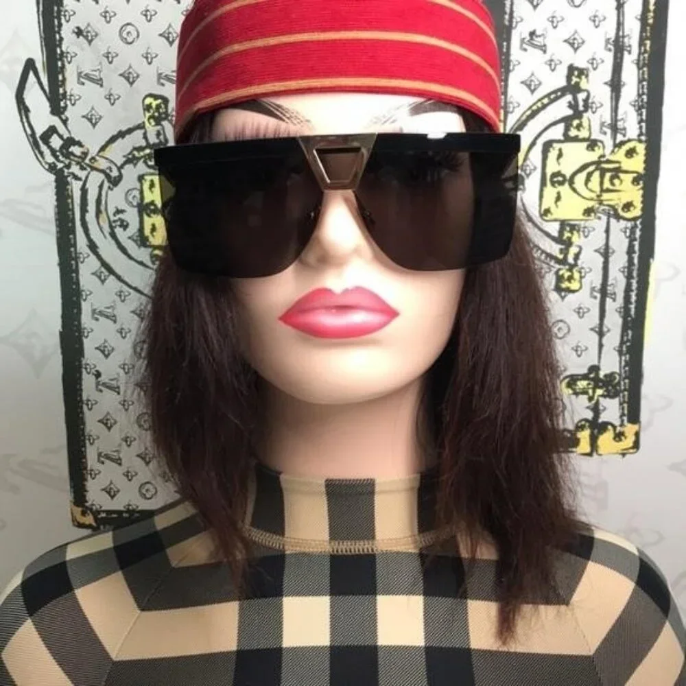 New Authentic Saint Laurent SL 537 Palace 001 – Black & Gold Shield Sunglasses - Picture 9 of 15